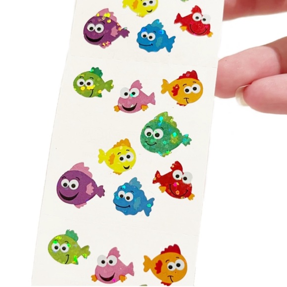 Vintage Sandylion Sticker Sheets Sparkly Holographic Fish Frog Dolphin Bird Dino - Picture 10 of 13